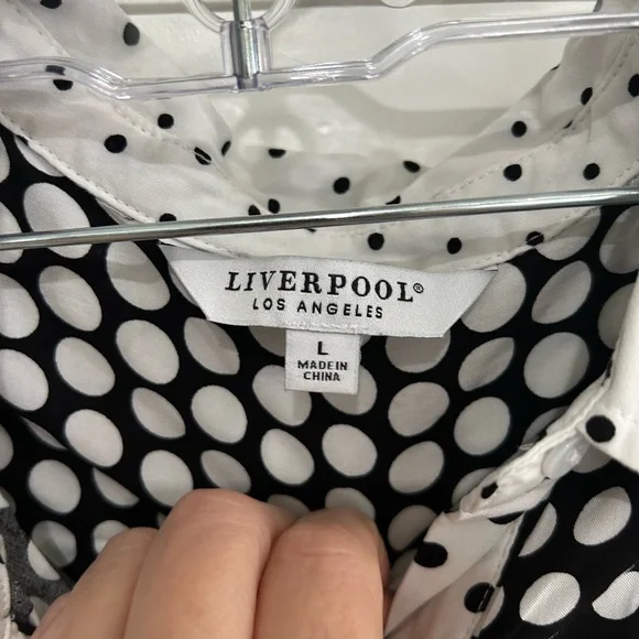 Liverpool Monochrome Polka Dot Sleeveless Blouse - Picture 2 of 4